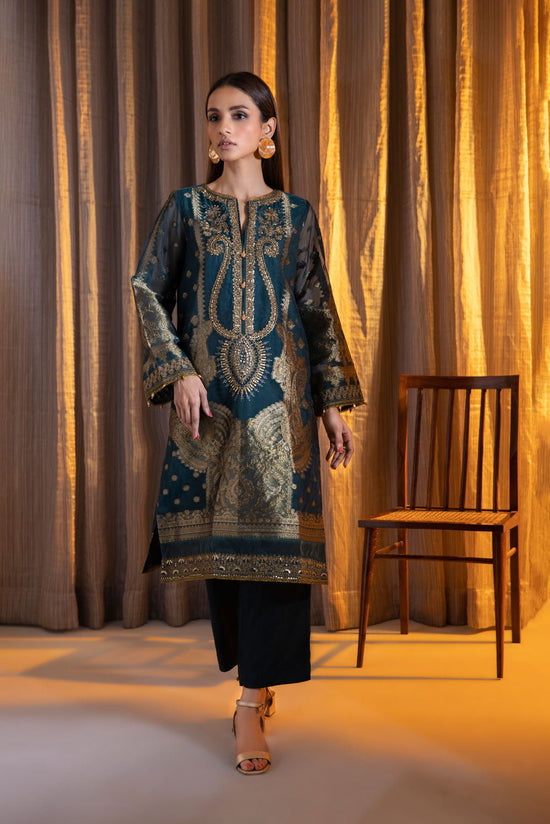 Sapphire- 2 Piece - Embroidered Jacquard Suit