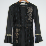 Fashinza - Black Round Neck Belted Dress