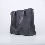 JILD - Everyday Women's Leather Zipper Tote Bag - Graphite Grey