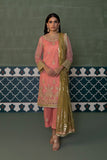 Sapphire- 3 Piece - Embroidered Net Suit