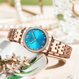 Curren Light Blue Dial Stainless Steel Watch For Women