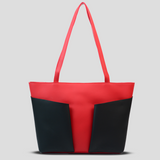 FAM Bags Tote Bag with Front Pocket - Red / Black