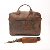 JILD - Everyday Companion Leather Laptop Bag - Vintage Dark Brown