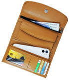 JILD - Women Essential Everyday Leather Clutch Wallet - Camel