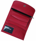 JILD - Women Essential Everyday Leather Clutch Wallet - Red