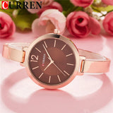 Curren Rose Golden Stainless Steel Watch For Women