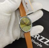 Xenlex Elegant Green Dial Brown Leather Strap Watch For Women