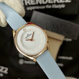 Xenlex White Dial Light Blue Leather Strap Watch For Women's