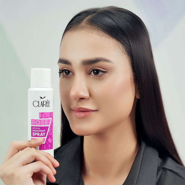CLAREE- Rose Natural Deodorant Spray - Citrus and Floral