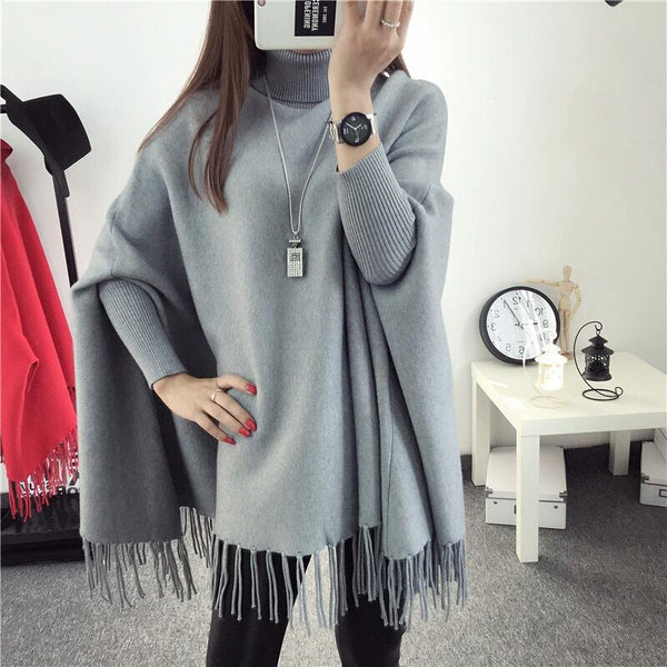 VYBE - Plain poncho Grey -Free size
