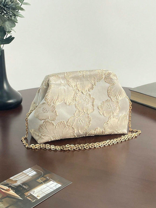 Shein - 1 Pc Casual Fashionable Glamorous Flower Pattern Women's Clutch Bag