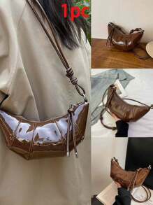 Shein - Retro Maillard Shoulder Messenger Bag