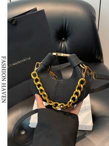 Shein - Mini Retro New Fashion Chain Strap Metal Handbag