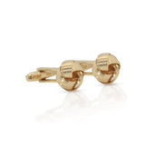 Cufflers - Classic CU-0013 Gold and Silver Round Cufflinks with Free Gift Box - Gold