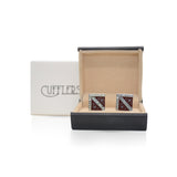 Cufflers - Vintage Cufflinks - Model 1024 | Silver & Black with Free Gift Box