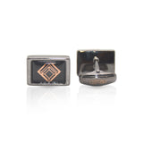Cufflers - Vintage Black Rectangle Cufflinks Model 1026 with Free Gift Box