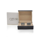 Cufflers - Silver Rectangle Sparkling Crystal Cufflinks CU-2029 with Free Gift Box