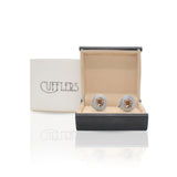 Cufflers - Modern Silver Circle Cufflinks CU-3008 | Free Gift Box