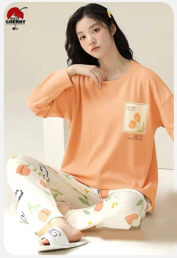 VYBE -  Pocket Flower Printed Pj Suit Full Sleeves