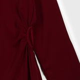 VYBE - Modest Button Down Top - Maroon