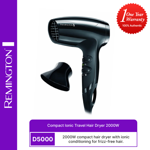 Remington- D5000 Compact Ionic Travel Hair Dryer 2000W