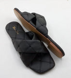 FashionHolic - Casual Shiny Slippers For girls Black Sqaure