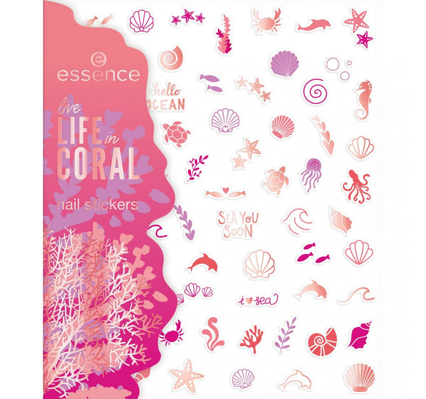 Essence - LIFE in CORAL nail stickers 01