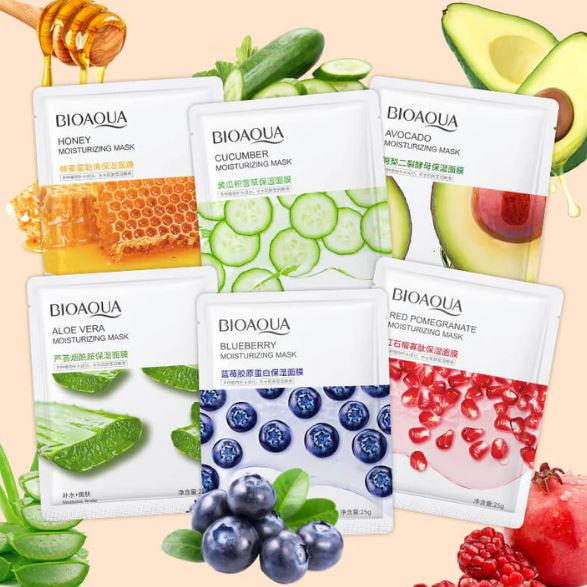 BIOAQUA Moisturizing Face Sheet Mask Improving Dryness Sheet Mask 3/5/4/15/10/20/50/100pcs