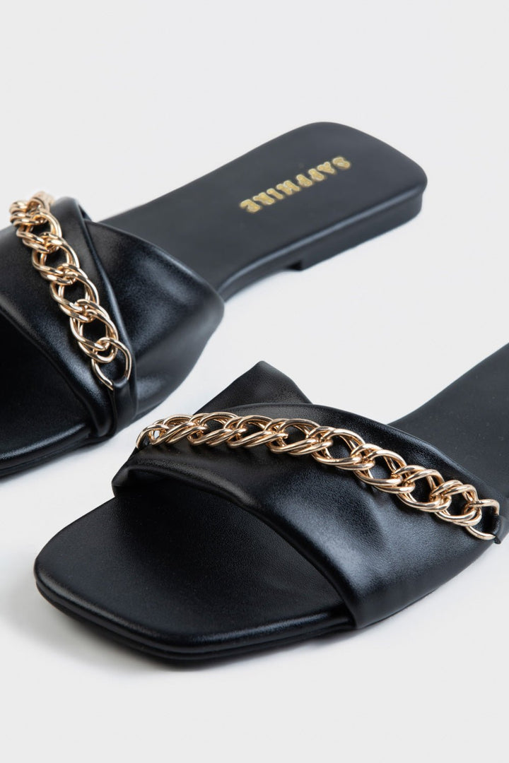 Sapphire- Black Flats