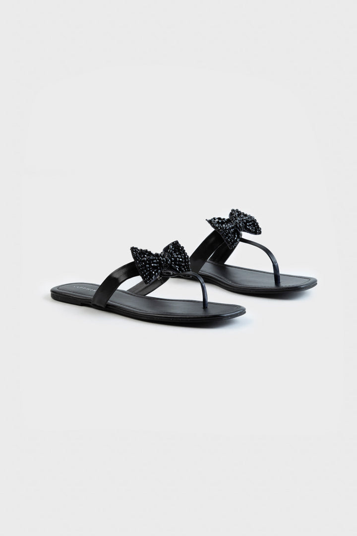 Sapphire- Embellished Black Flats