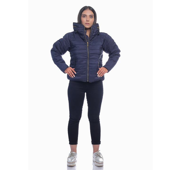 VYBE- Bubble With Hood Zipper- Navy