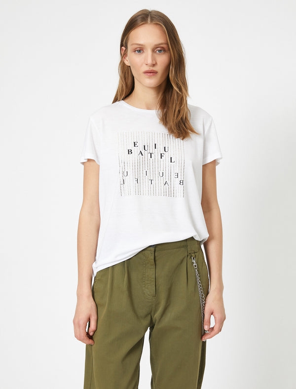 KOTON - WOMEN TSHIRT SS OFF WHITE by KOTON priced at #price# | Bagallery Deals