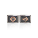 Cufflers - Vintage Black Rectangle Cufflinks Model 1026 with Free Gift Box