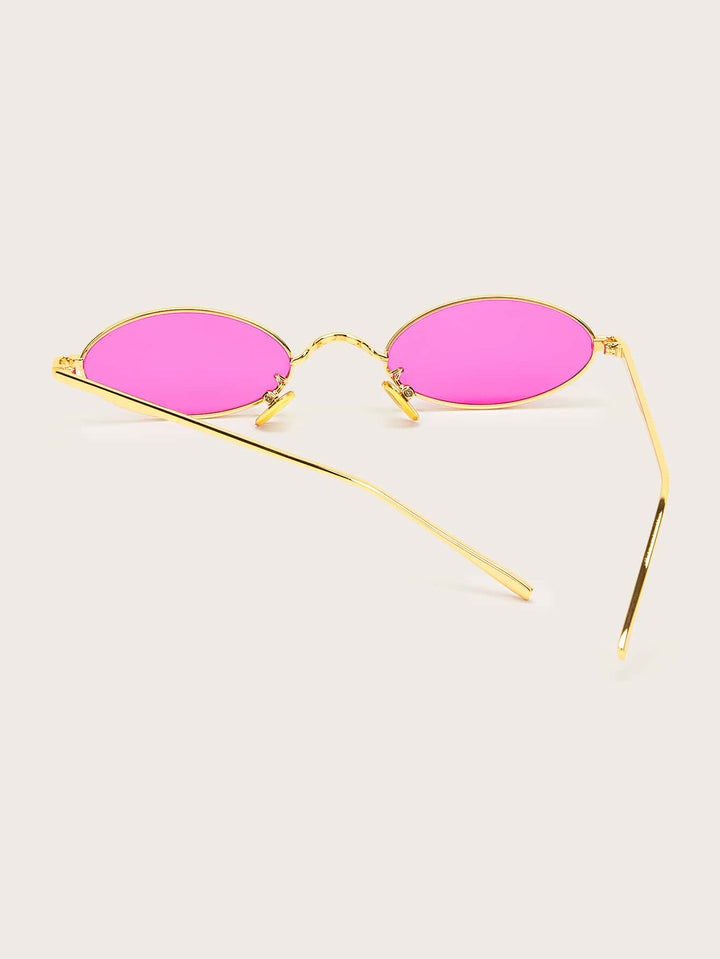 Shein- Tinted Lens Metal Frame Sunglasses