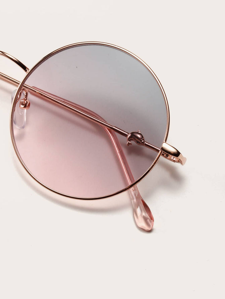 Shein- Round Metal Frame Sunglasses