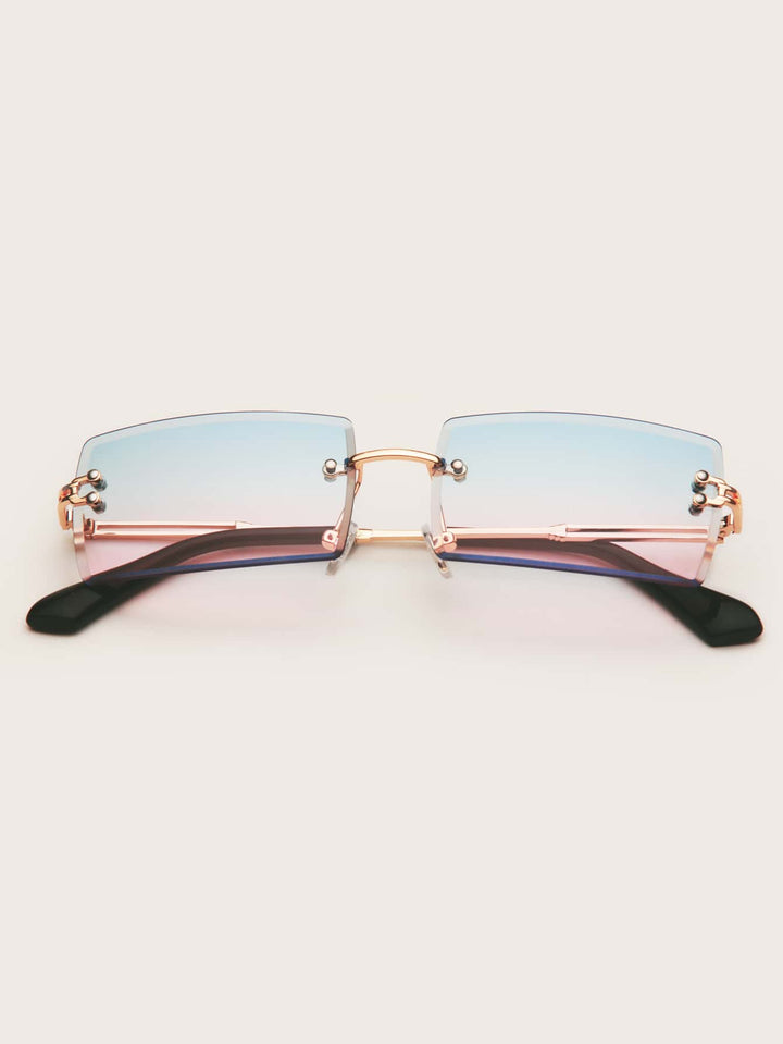 Shein- Square Rimless Sunglasses