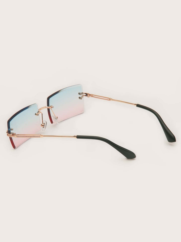 Shein- Square Rimless Sunglasses