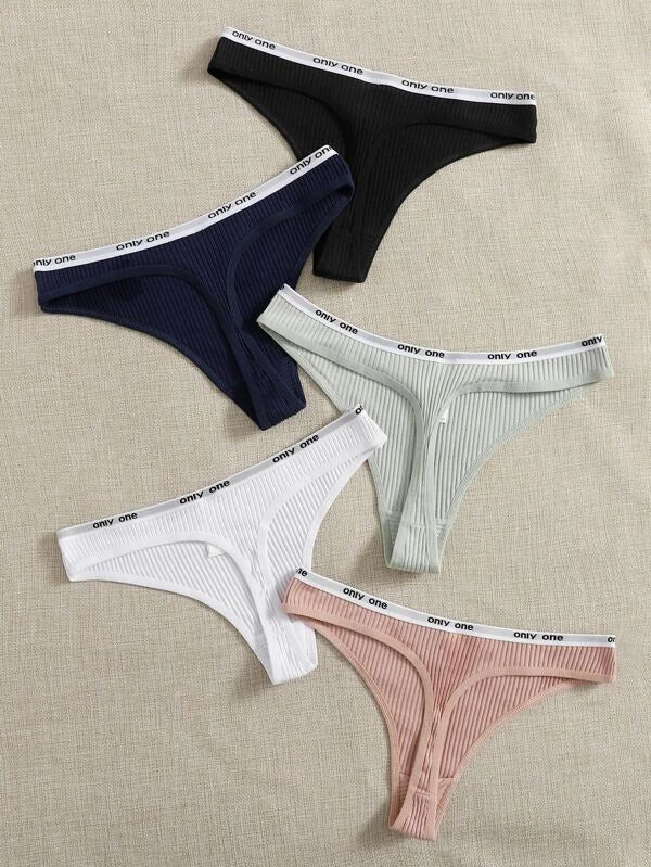 Shein 5-Piece Stripe Panty Panty Set