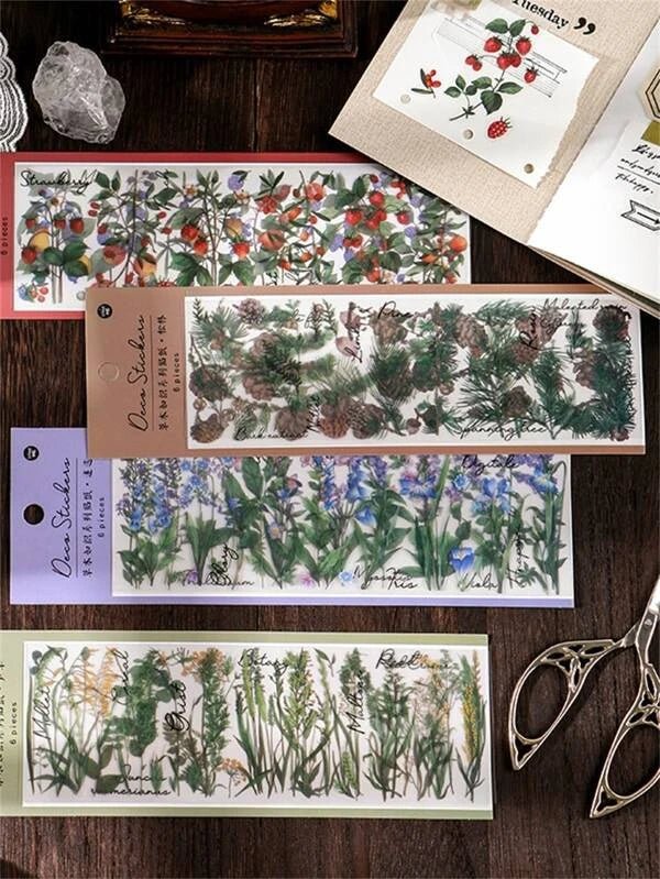 Shein- 60pcs Plants Print Random Sticker