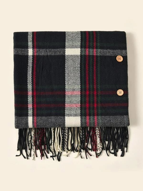 Shein- Sash With Plaid Hem