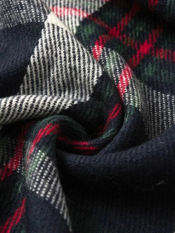 Shein- Sash With Plaid Hem