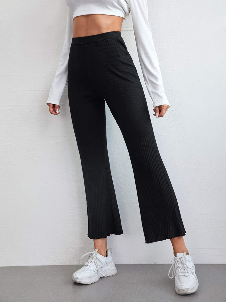 Shein- Lettuce Hem Flare Leg Pants