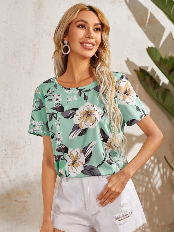Shein- Floral Print Top
