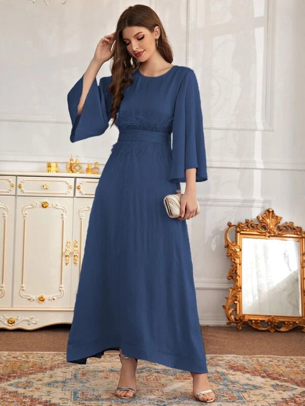 Shein- Feather Tie Back A-line Dress