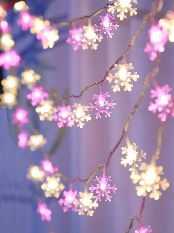Shein- 1pc String Light With 20pcs Snowflake Shaped Bulb