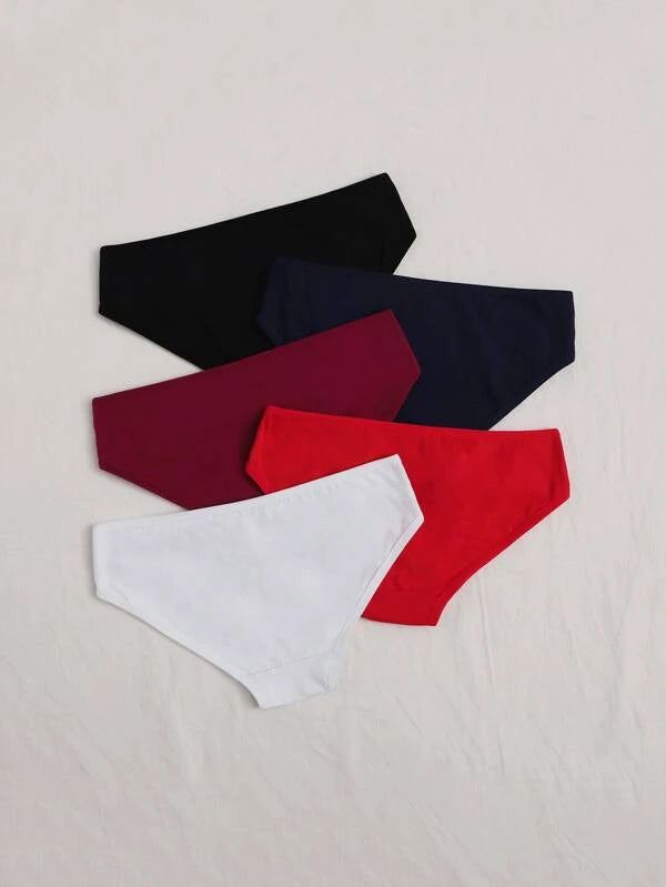 Shein Basic style solid color briefs 5 pieces