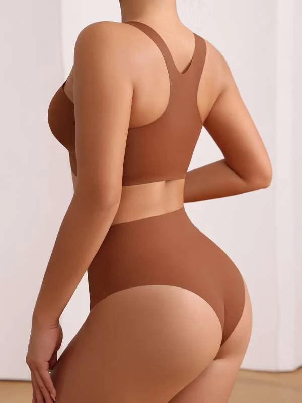 Shein - Plain No Show Lingerie Set