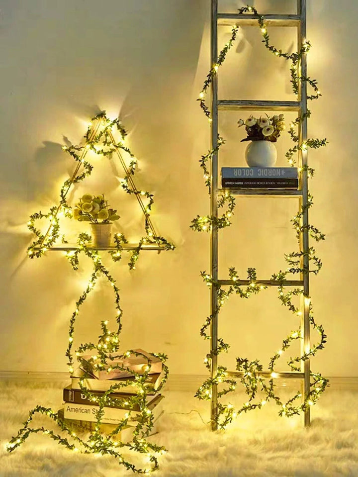 Shein- 1pc 1/2/3/5M Artificial Leaf Decor String Light