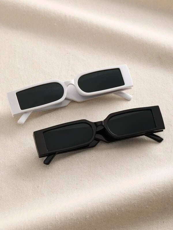 Shein- 2pairs Geo Frame Sunglasses