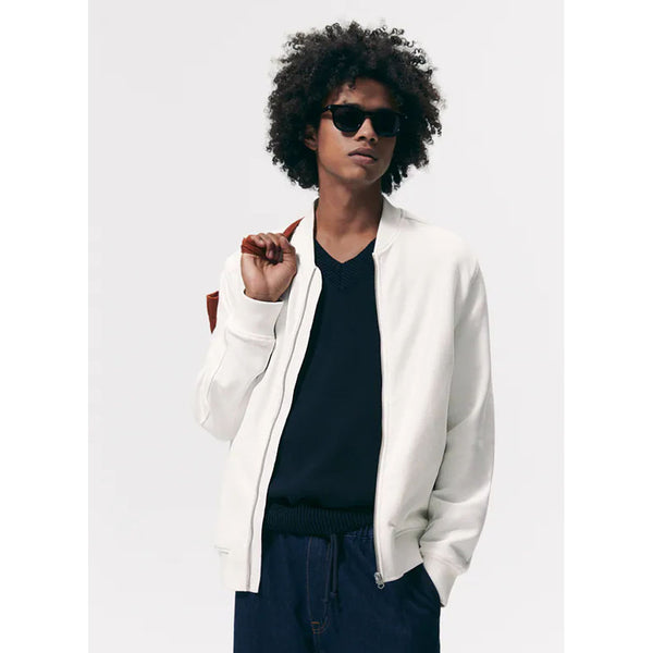 Zara- Textured Bomber Jacket- Oyster White